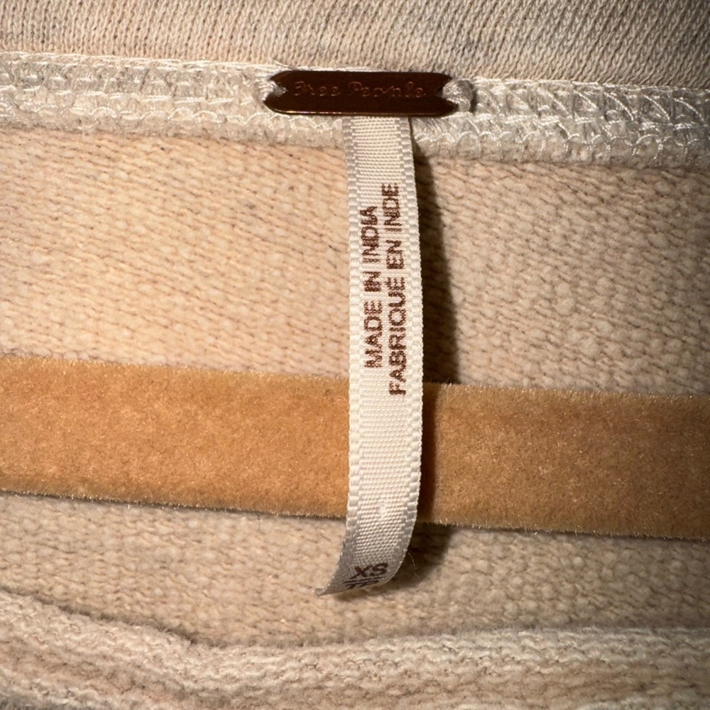 Free People Cream Ruffle Sweatshirt - Picture 3 of 10